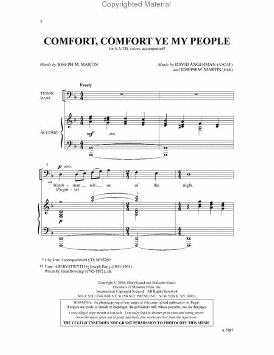 Comfort, Comfort Ye My People 4-Part scores gallery preview page 2