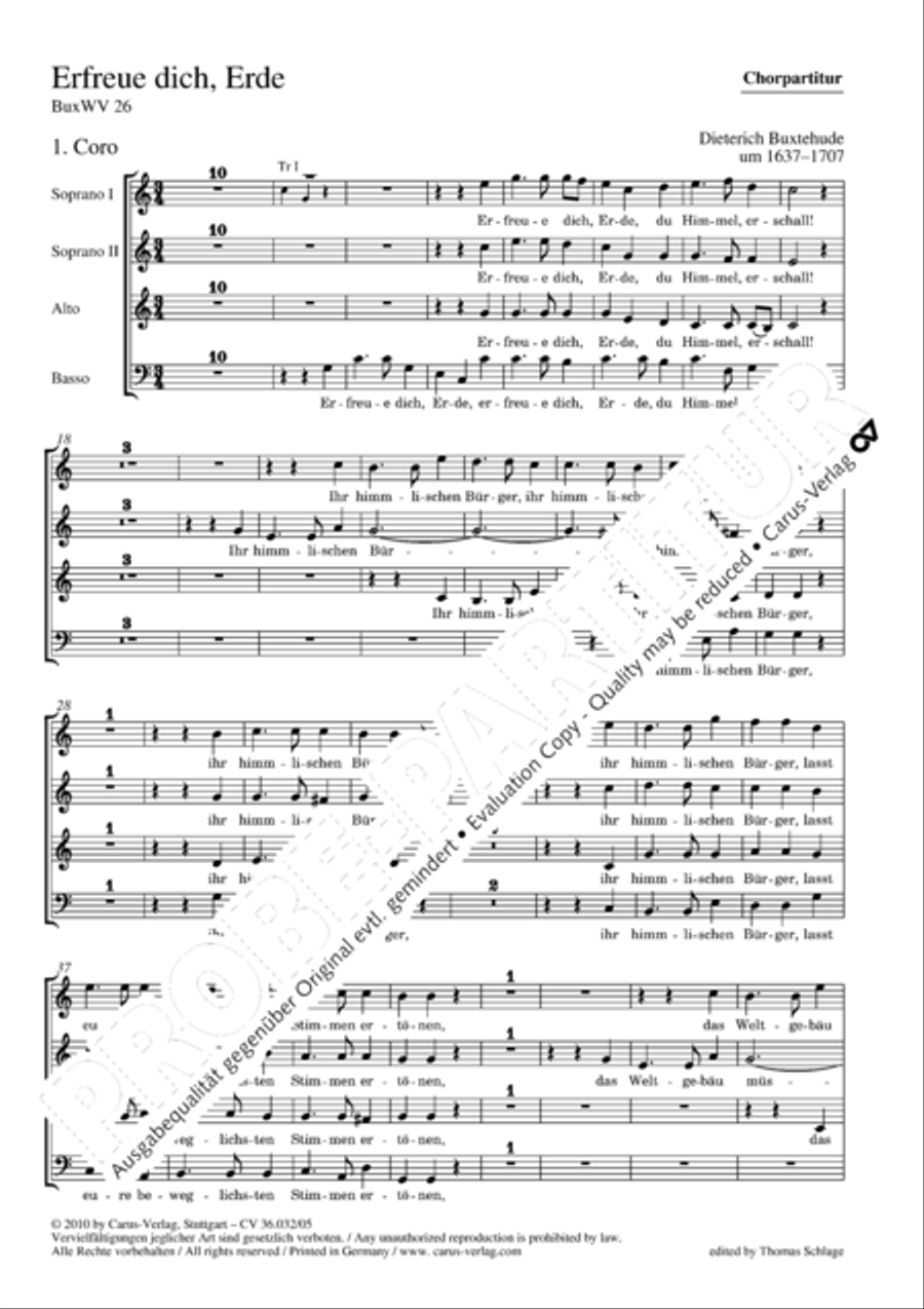 Erfreue dich, Erde Erfreue dich, Erde Choir scores gallery preview page 2