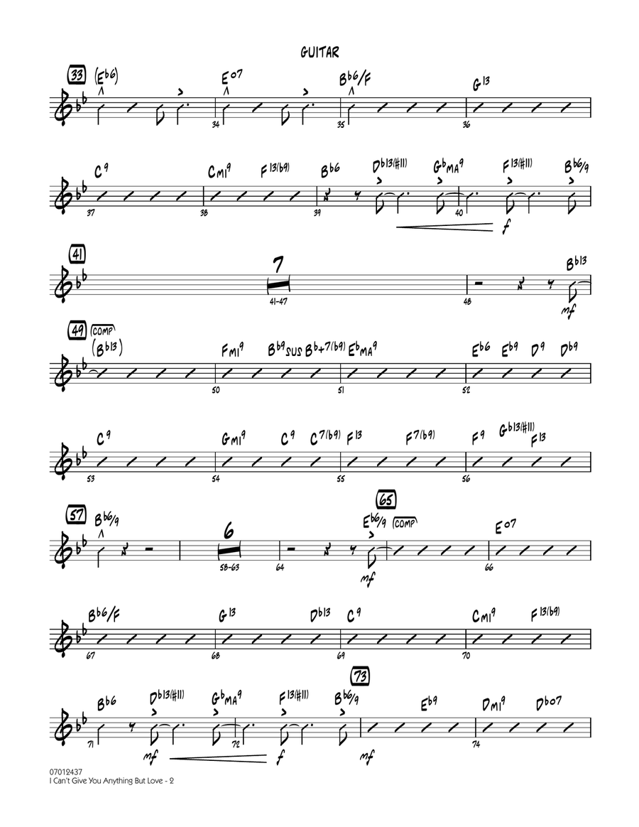 I Can't Give You Anything But Love (Key: B-flat) - Guitar Jazz Ensemble scores gallery preview page 2