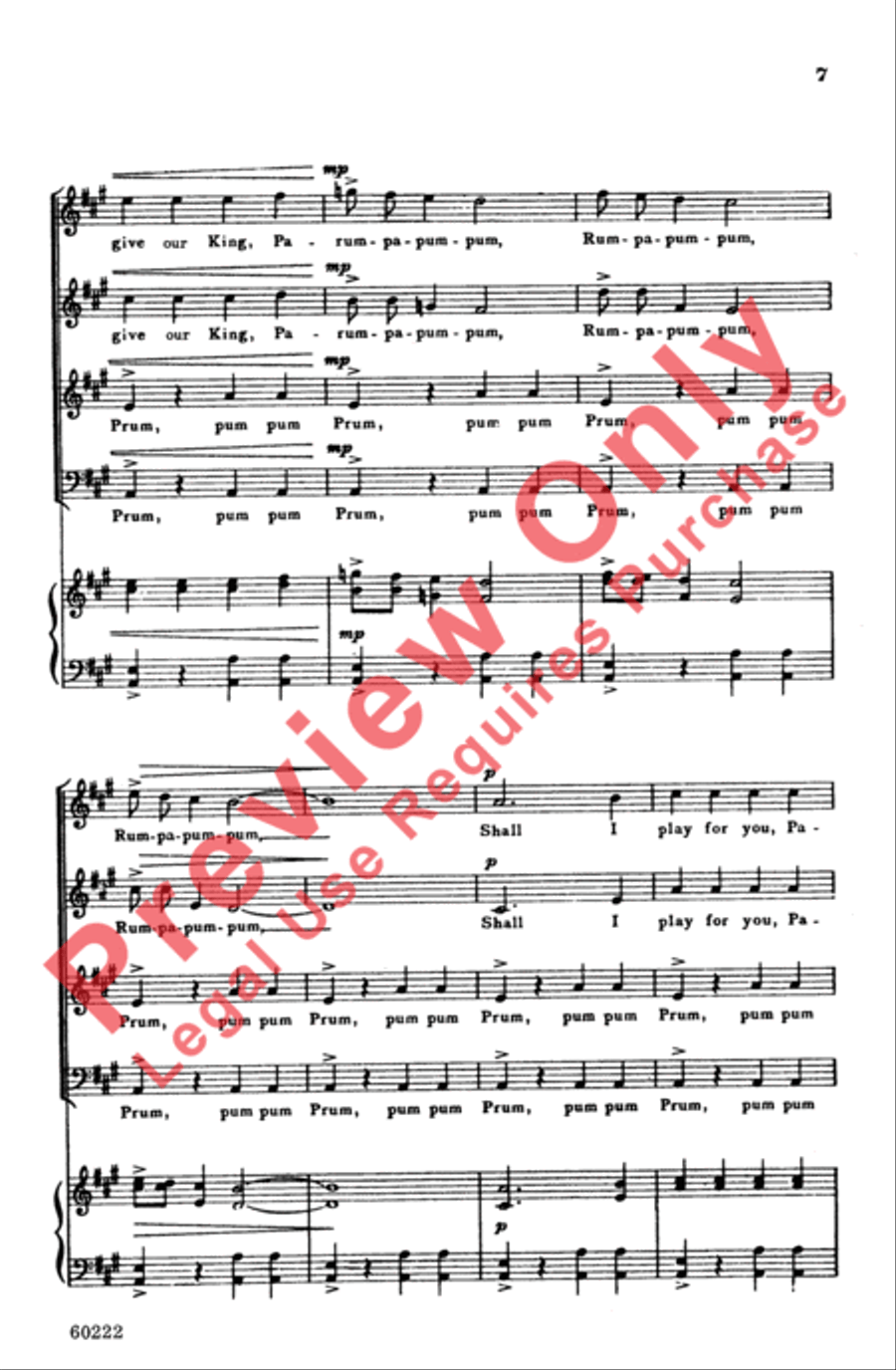 The Little Drummer Boy 4-Part scores gallery preview page 7