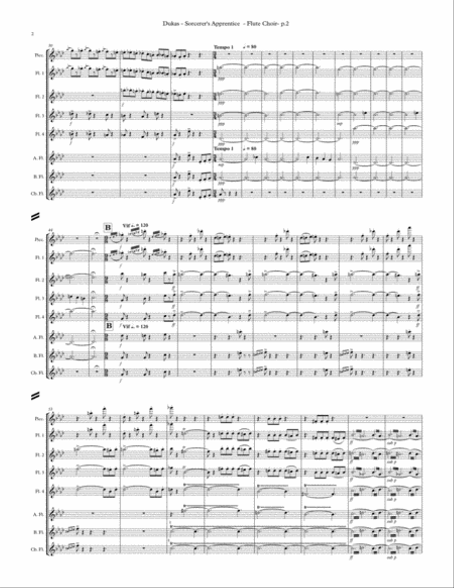 Sorcerer's Apprentice Flute Choir scores gallery preview page 4