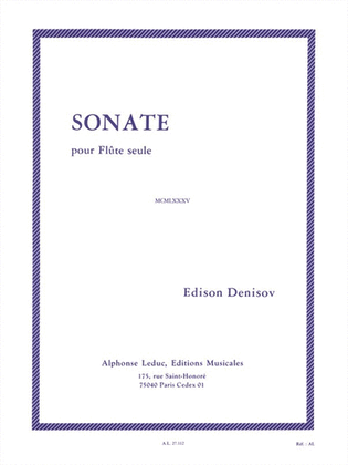 Book cover for Sonate (flute Solo)
