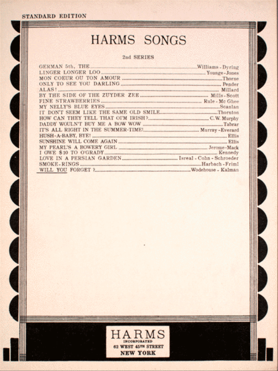 Will You Forget Voice scores gallery preview page 1