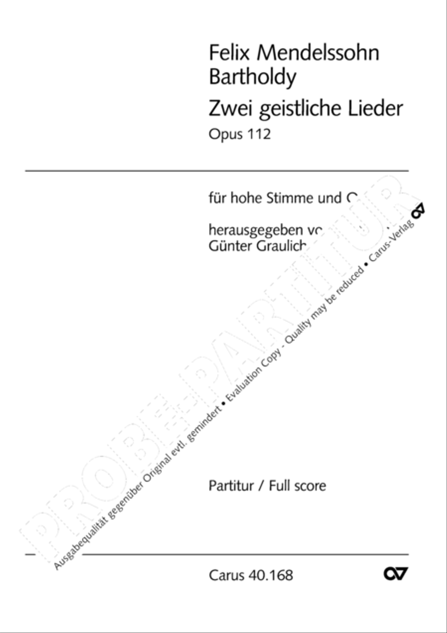 Zwei geistliche Lieder Score scores gallery preview page 2