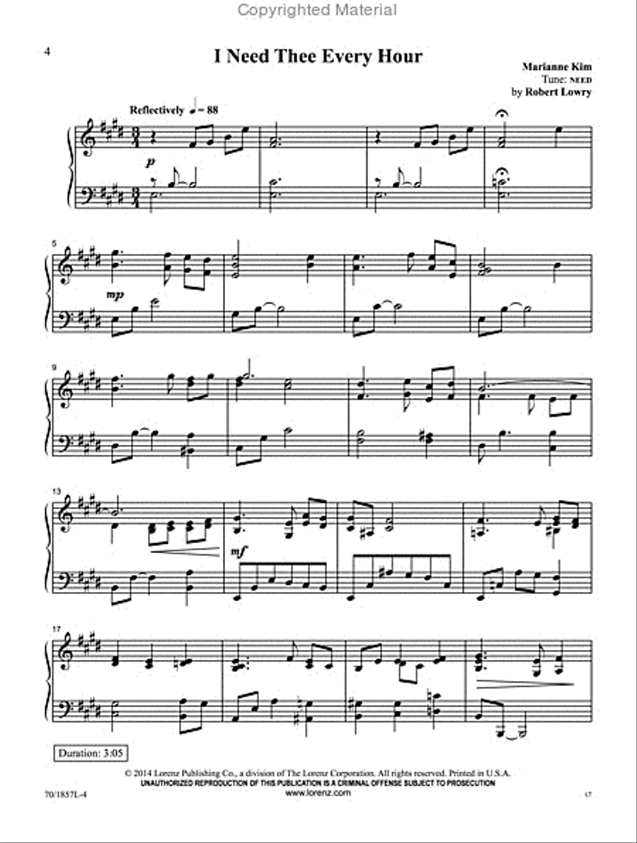 I Need Thee Every Hour Piano Solo scores gallery preview page 2
