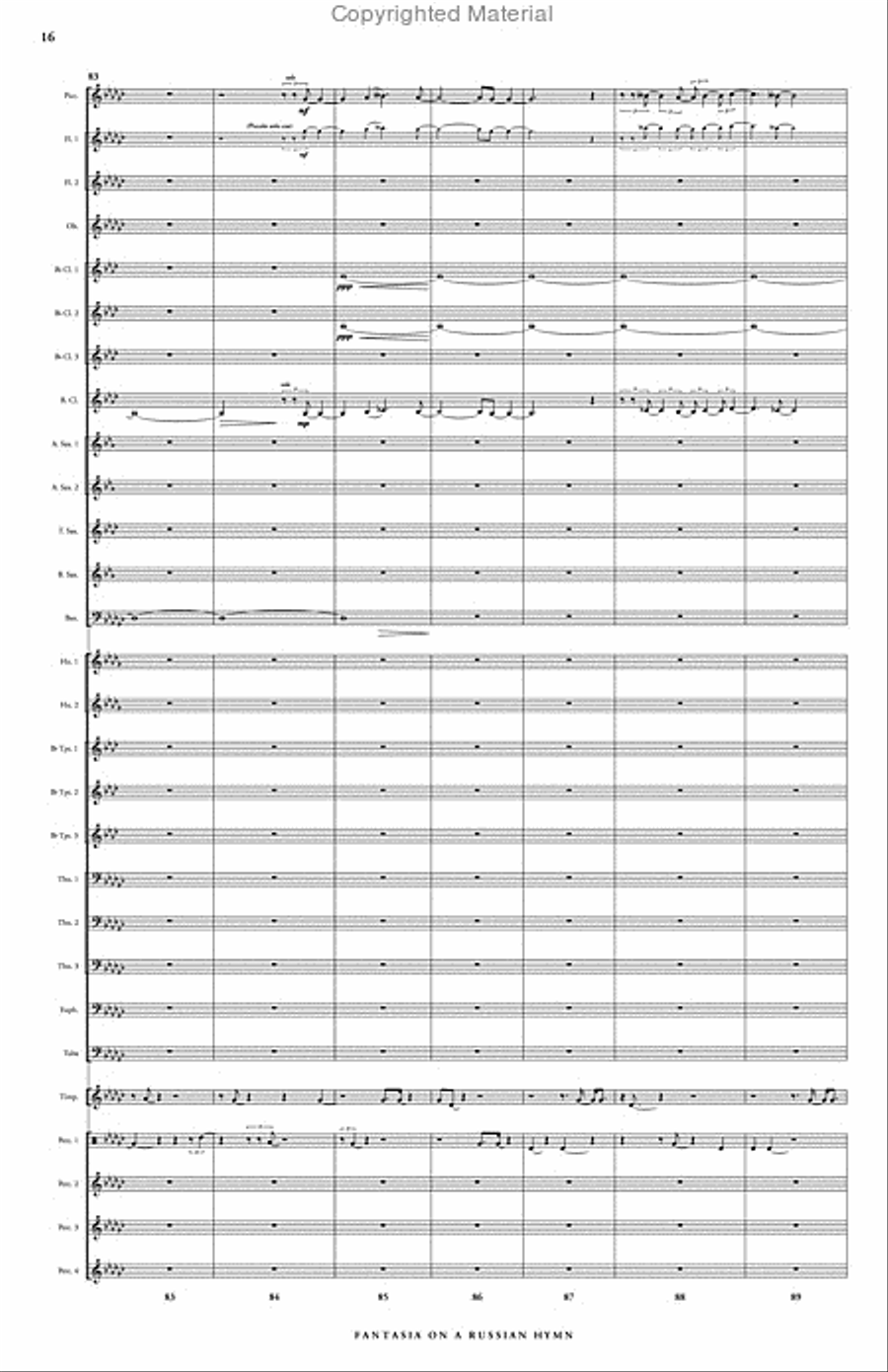 Fantasia on a Russian Hymn Concert Band scores gallery preview page 17