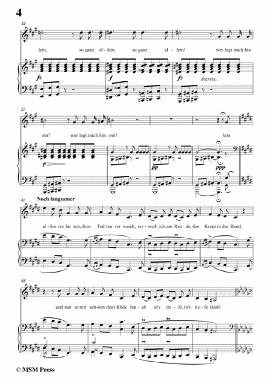 Schubert-Todtengräbers Heimweh,in f sharp minor,for Voice&Piano Voice scores gallery preview page 6