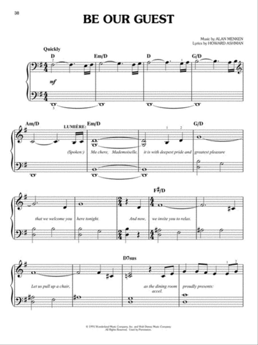 Beauty and the Beast Piano, Vocal, Guitar scores gallery preview page 5