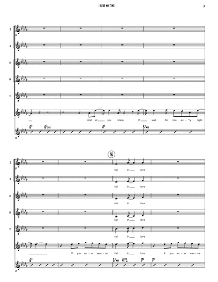 I'll Be Waiting I'll Be Waiting 4-Part scores gallery preview page 5
