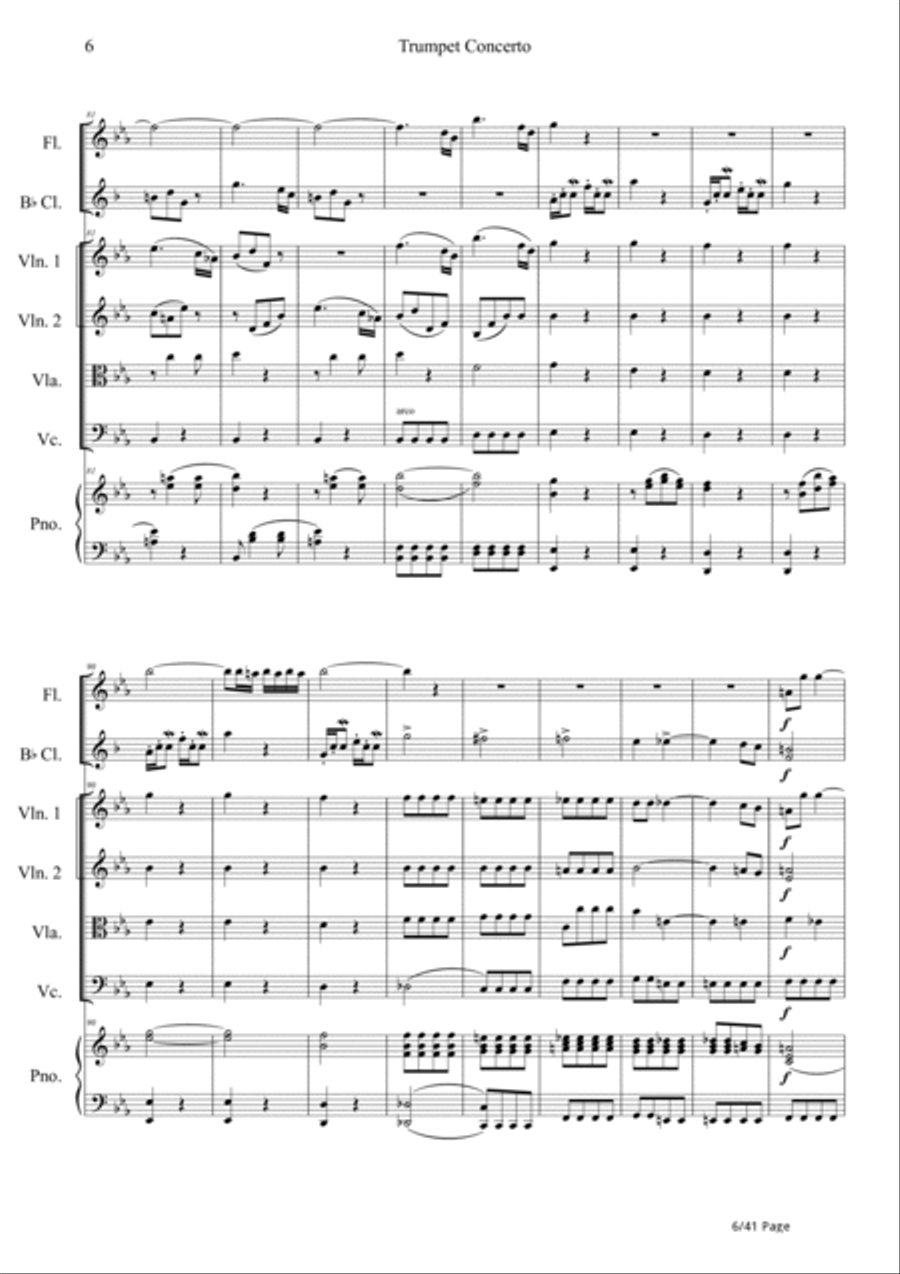 Trumpet Concerto 3. Allegro Orchestra scores gallery preview page 6
