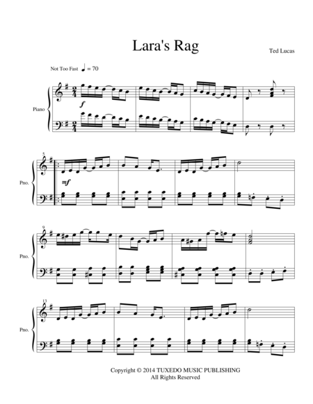 Lara's Rag - for Piano Solo image number null
