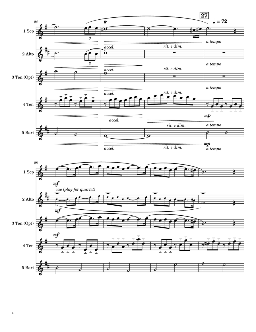 Pavane, Op. 50 Saxophone Quintet scores gallery preview page 5