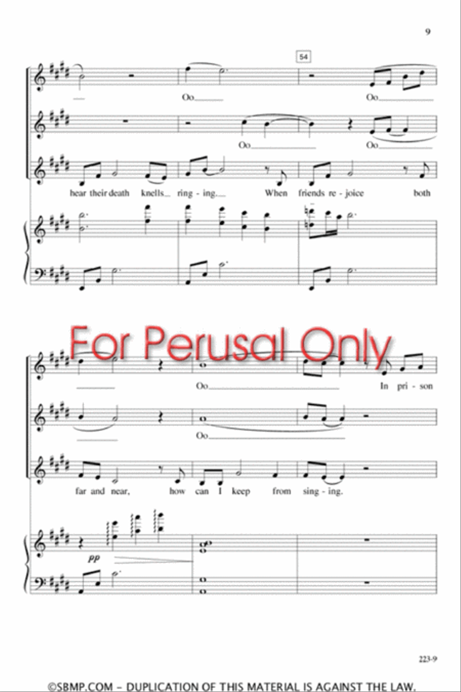 How Can I Keep from Singing - SSA Octavo SSA scores gallery preview page 9