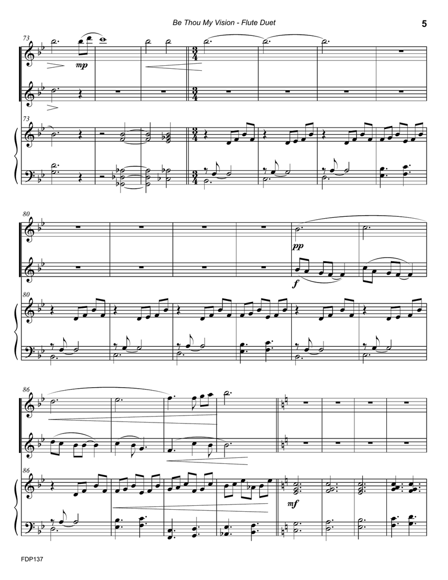 BE THOU MY VISION - FLUTE DUET with Piano Accompaniment Flute Duet scores gallery preview page 5