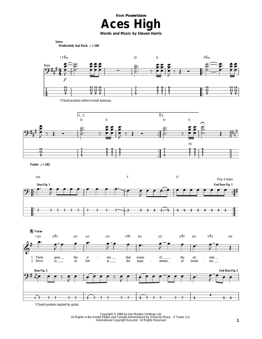 Aces High Acoustic Guitar scores gallery preview page 1
