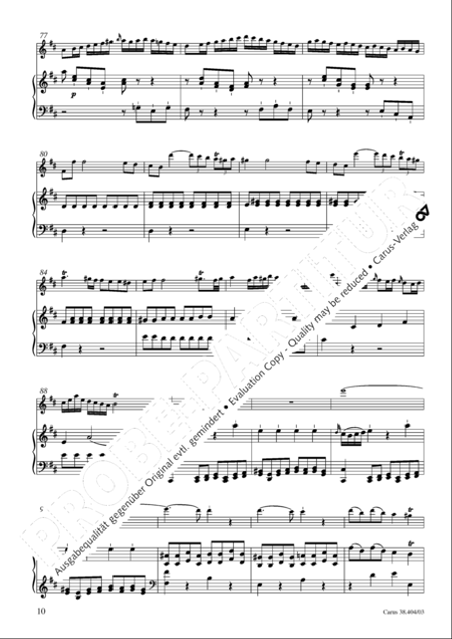 Concerto for Flute in D major (Concerto per il Flauto traverso in D / Flotenkonzert in D) Flute Solo scores gallery preview page 11