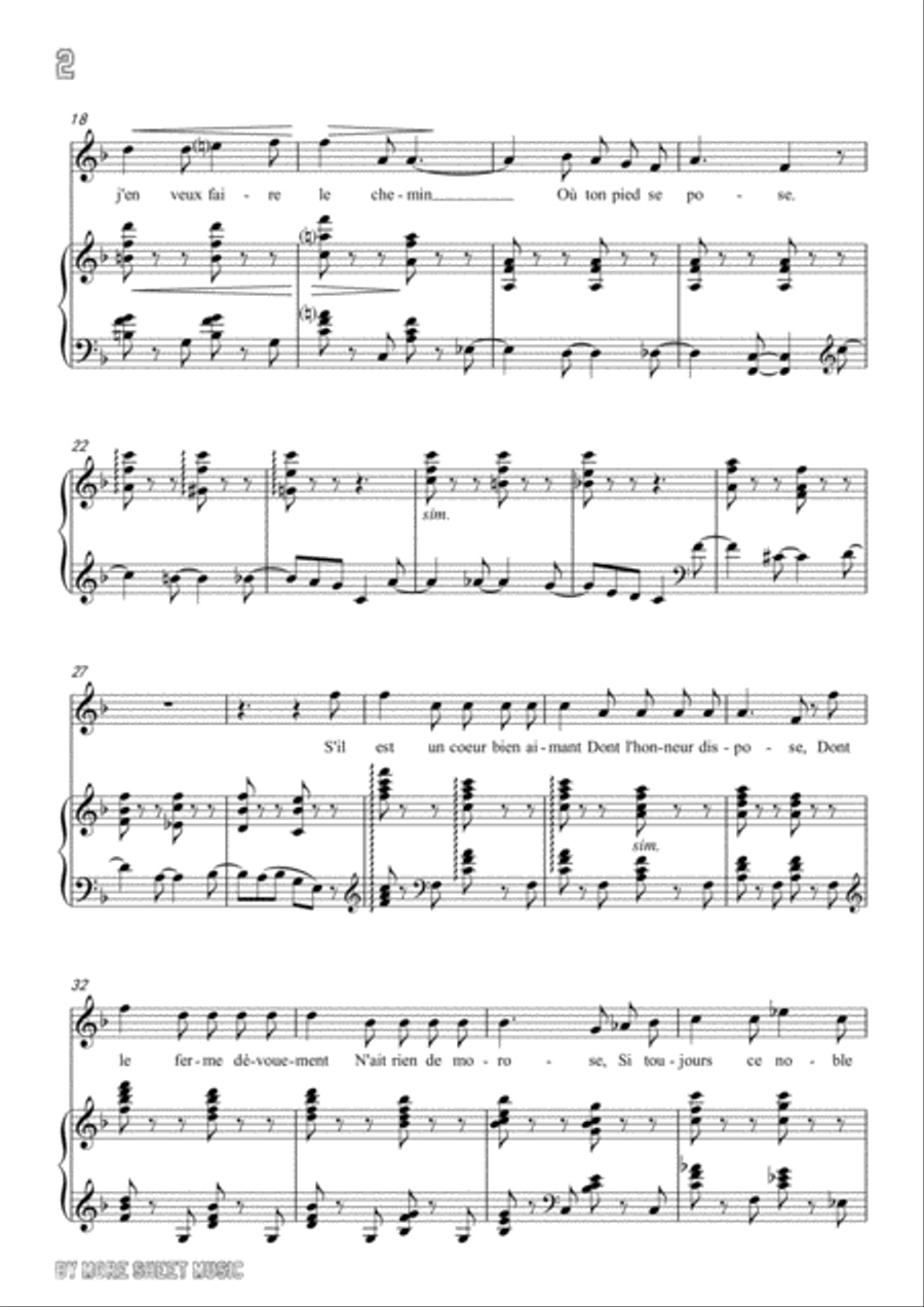 Franck-S'il est un charmant gazon in F Major,for voice and piano Voice Solo scores gallery preview page 4