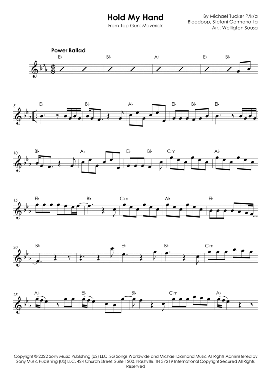 Hold My Hand Piano scores gallery preview page 1