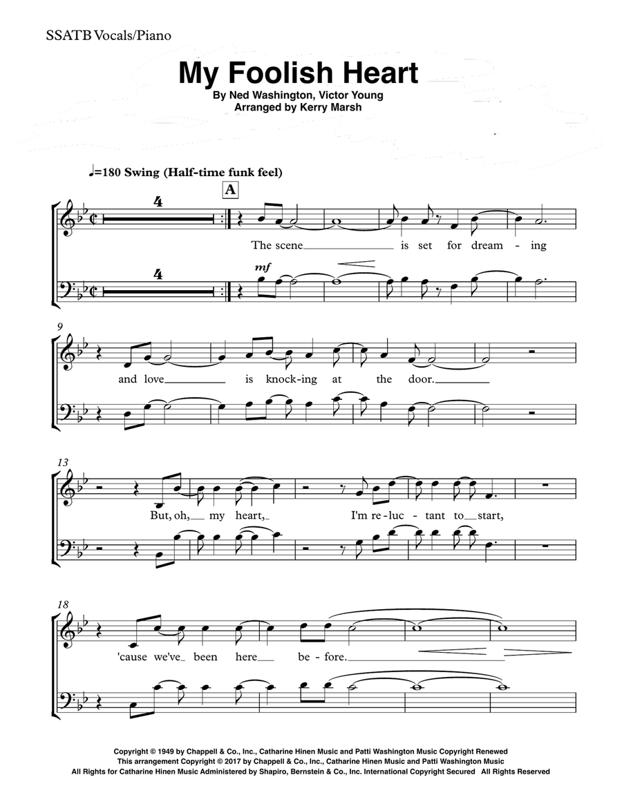 My Foolish Heart Divisi scores gallery preview page 1