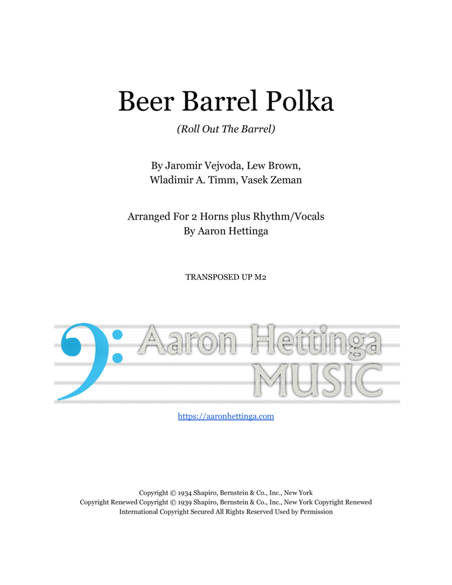 Beer Barrel Polka (roll Out The Barrel) Small Ensemble scores gallery preview page 1