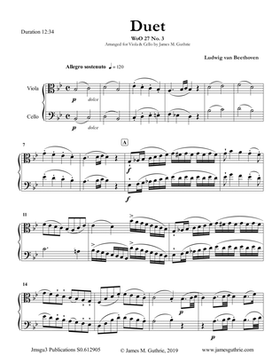 Beethoven: Duet WoO 27 No. 3 for Viola & Cello