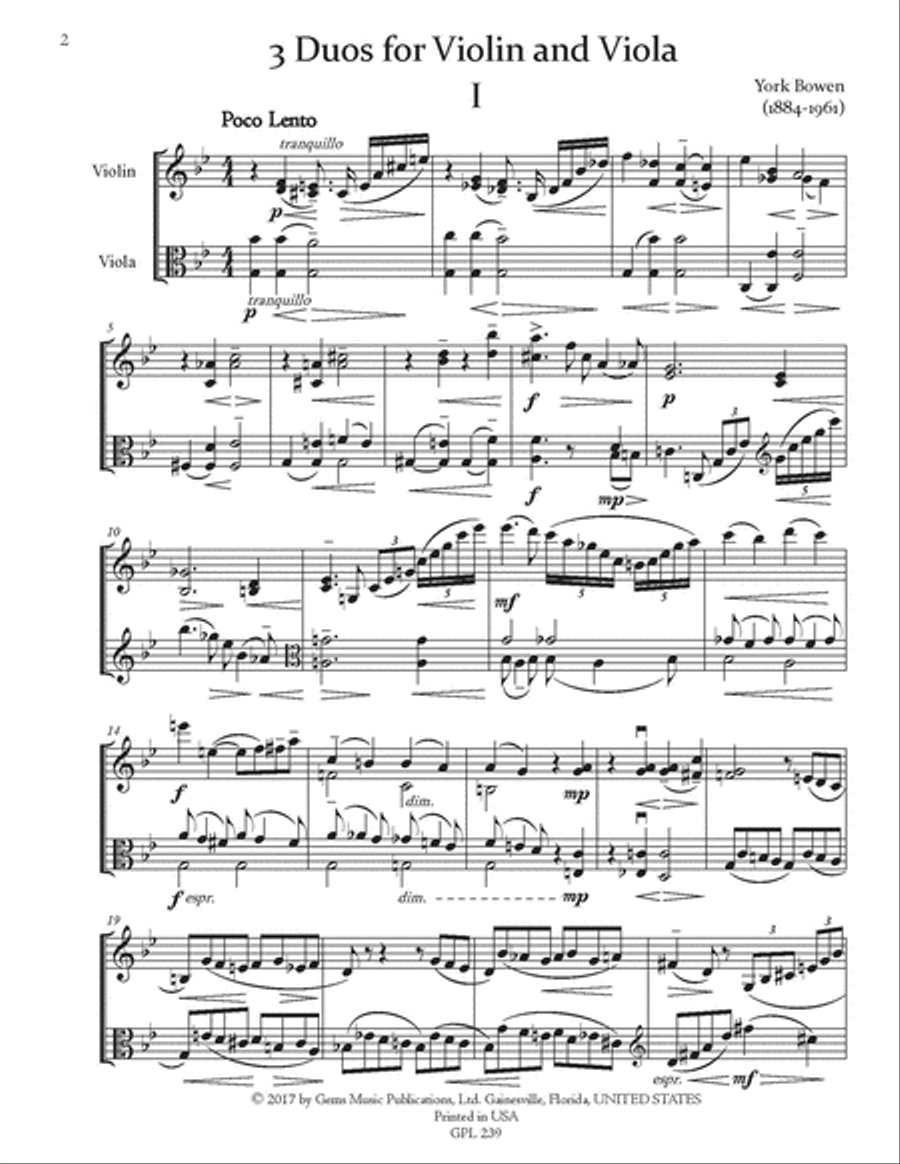 3 Duos for Violin and Viola String Duet scores gallery preview page 2