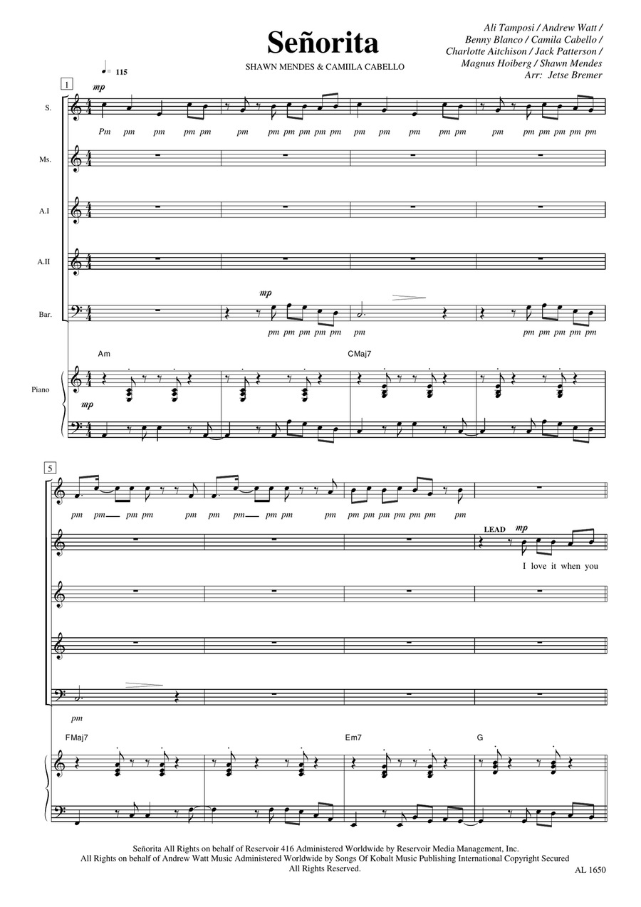 Senorita Choir scores gallery preview page 1