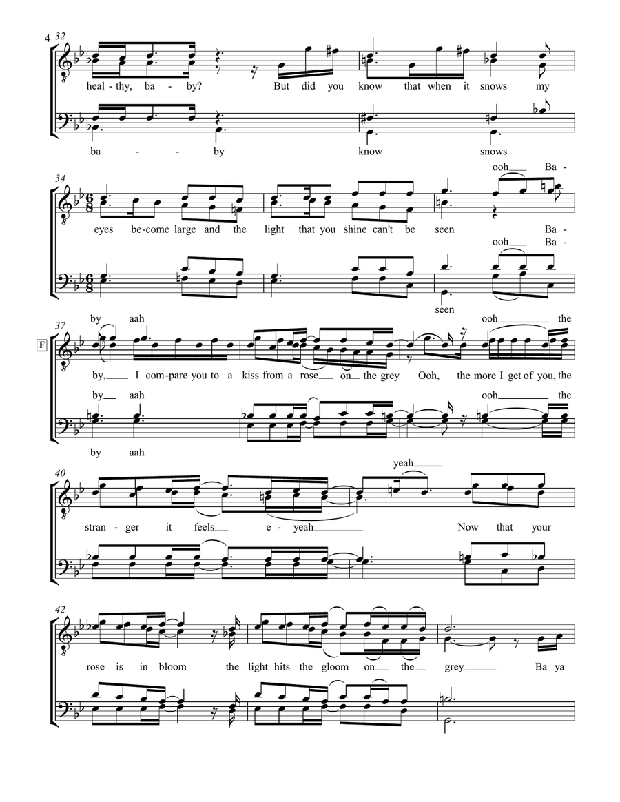 Kiss From A Rose TTBB scores gallery preview page 4
