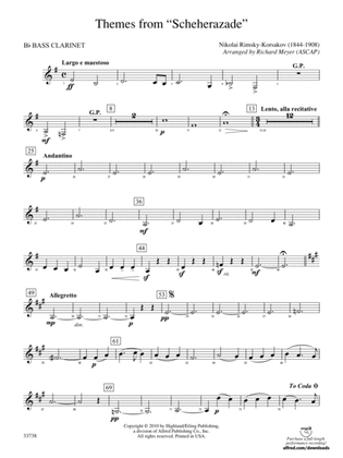 Themes from Scheherazade: B-flat Bass Clarinet