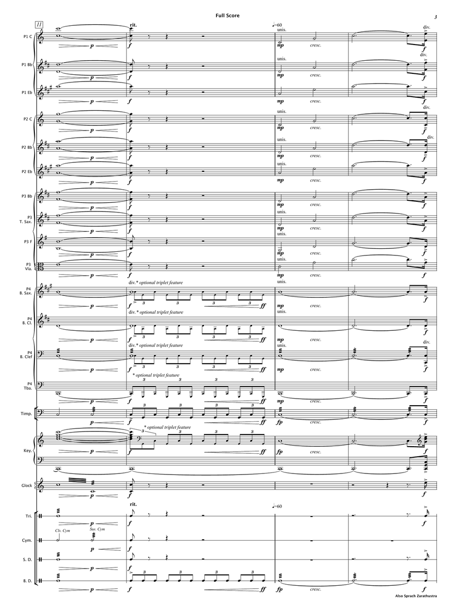 Also Sprach Zarathustra (Flexible Instrumentation) Concert Band scores gallery preview page 6