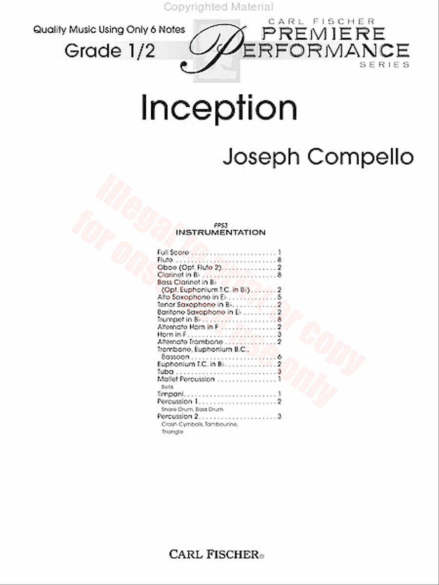 Inception Concert Band scores gallery preview page 2