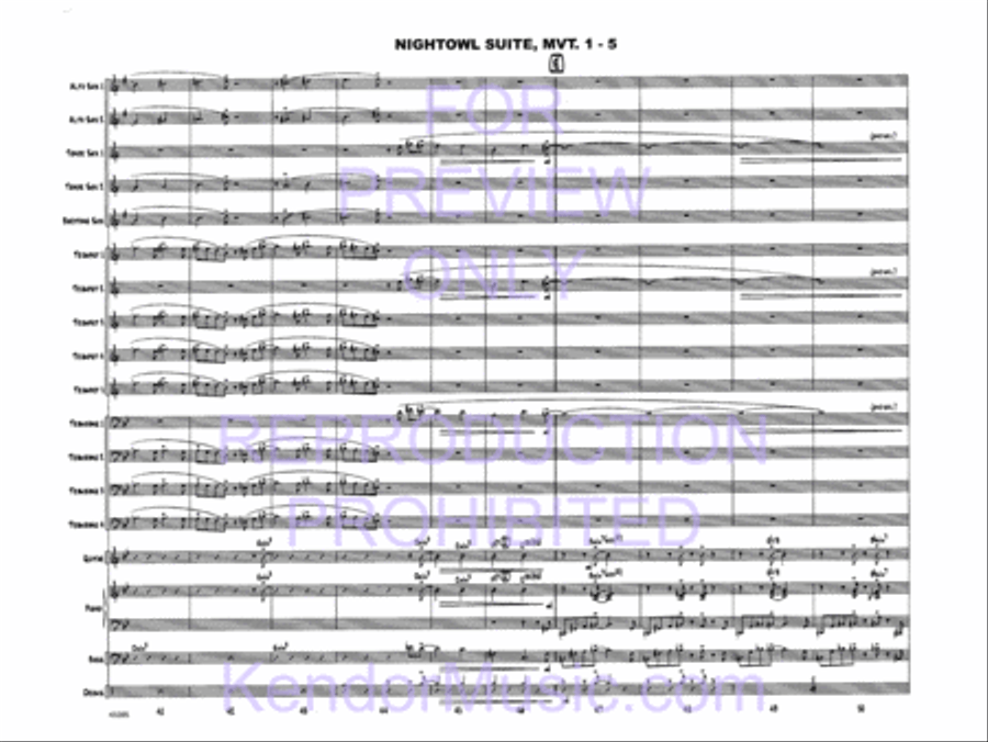 Nightowl Suite, Movement 1 (11 p.m. - Searching For Birdland) Jazz Ensemble scores gallery preview page 7