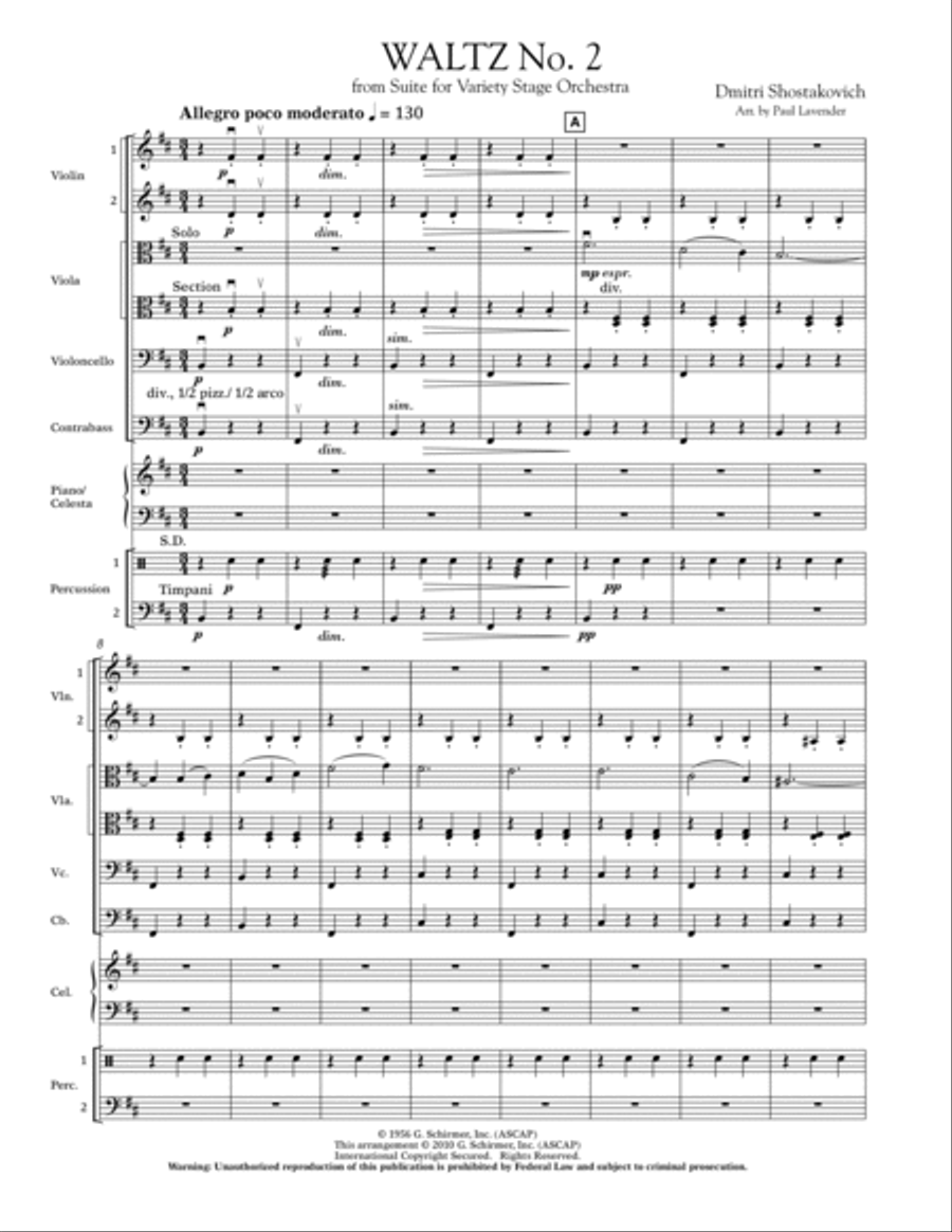 Waltz No. 2 - Conductor Score (Full Score) Conductor Score scores gallery preview page 2