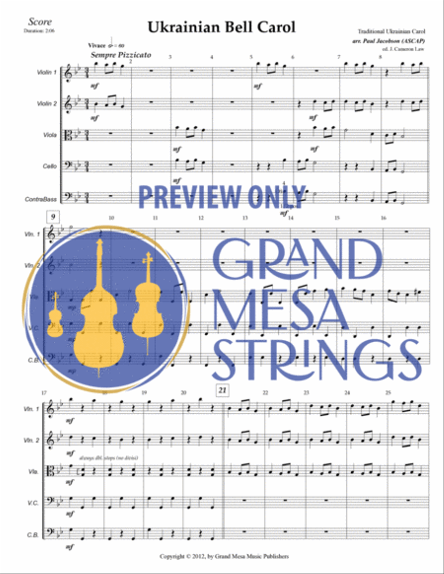 Ukrainian Bell Carol String Orchestra scores gallery preview page 2