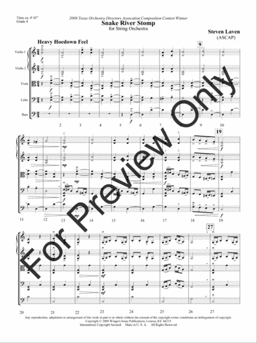 Snake River Stomp String Orchestra scores gallery preview page 4