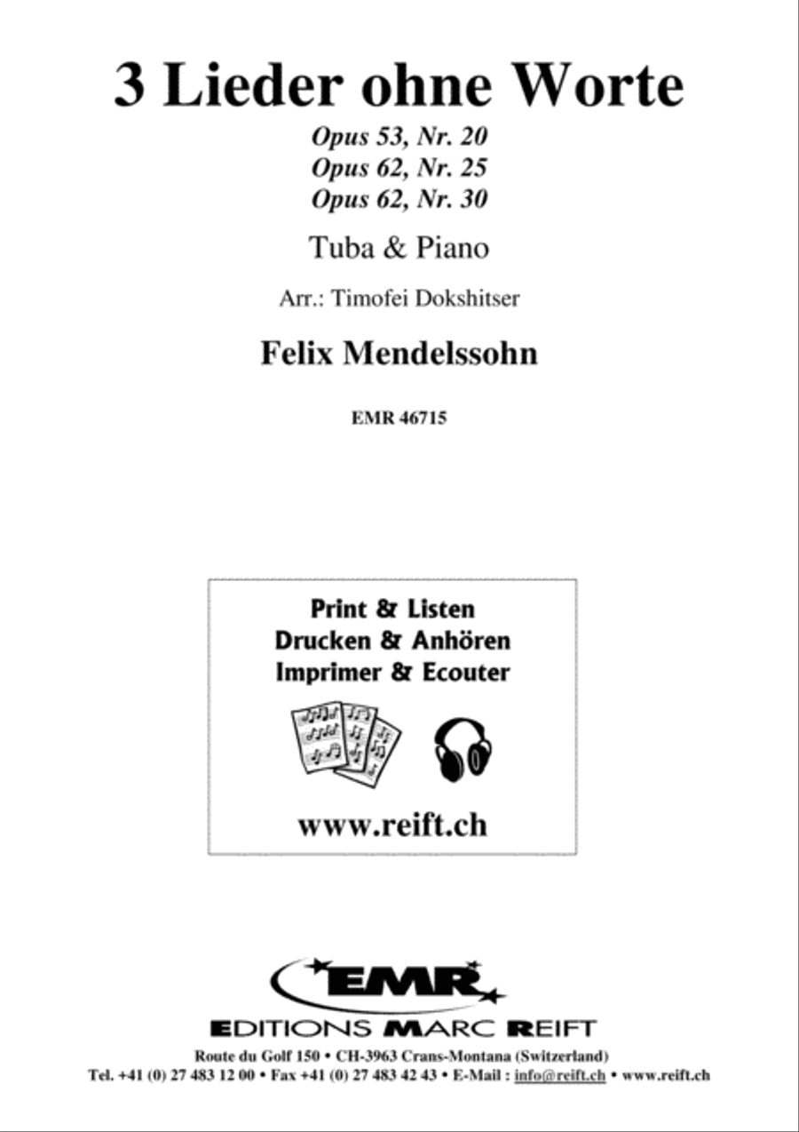 3 Lieder ohne Worte Tuba scores gallery preview page 1