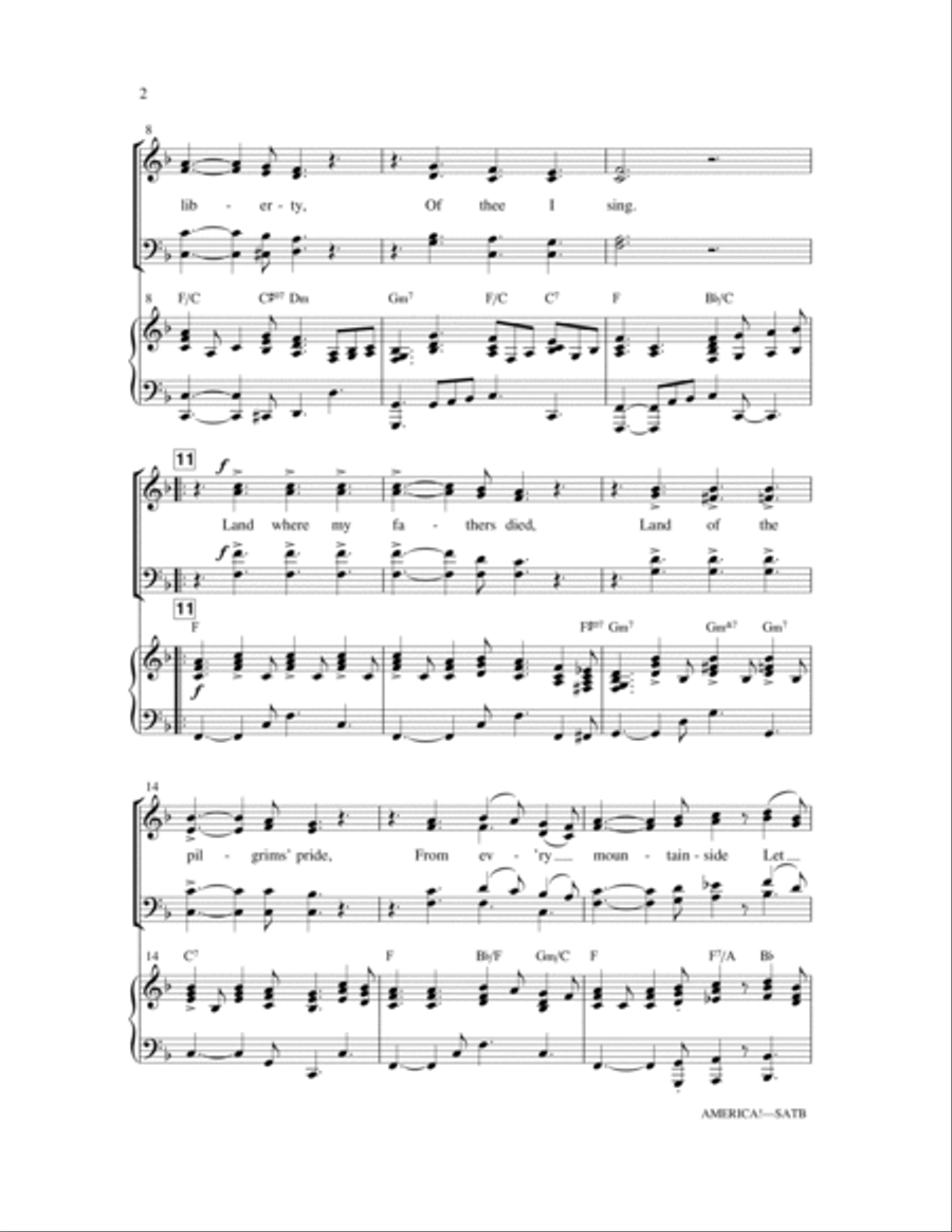 America! (Medley) 4-Part scores gallery preview page 2