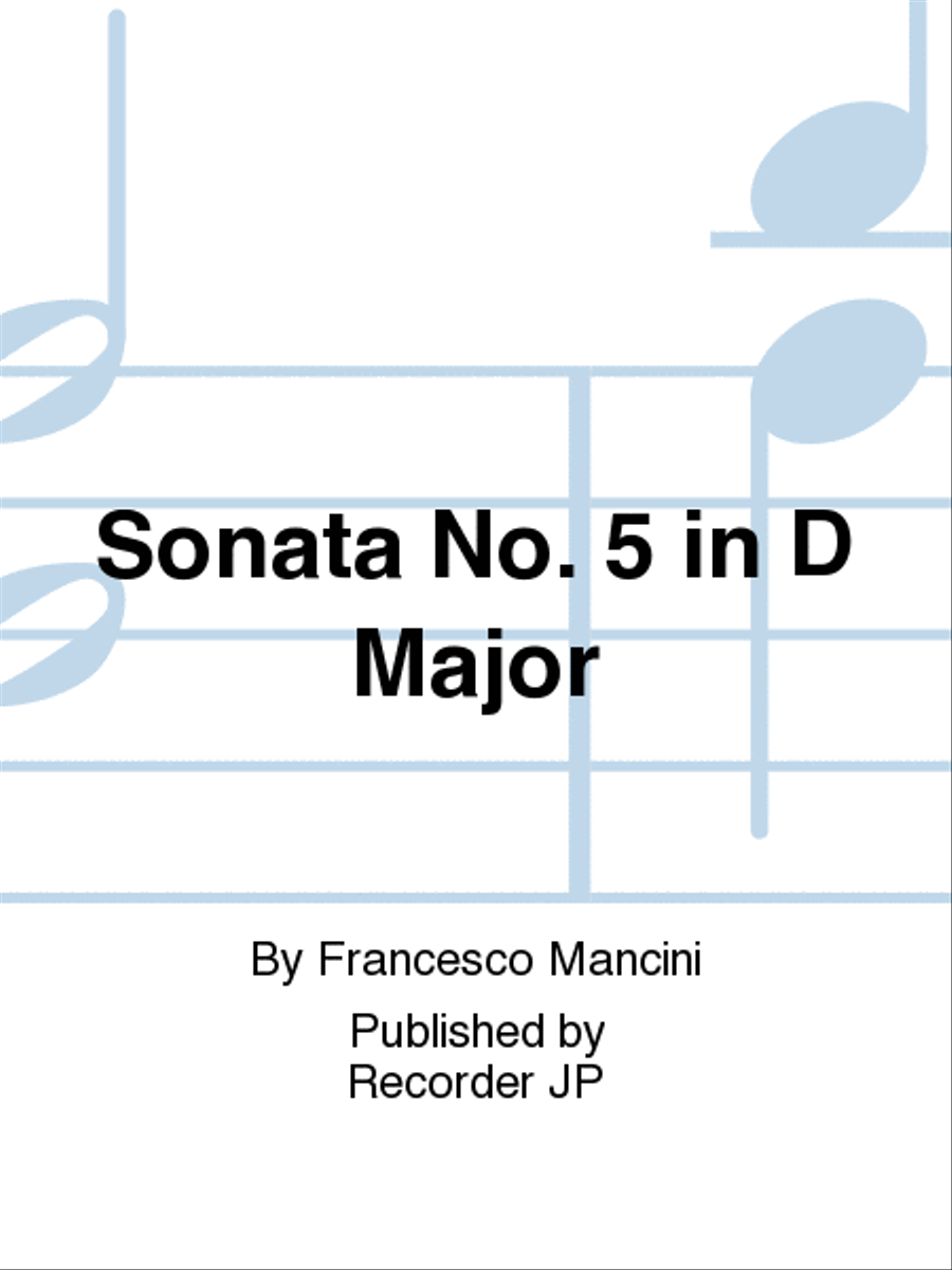 Sonata No. 5 in D Major Alto Recorder scores gallery preview page 1