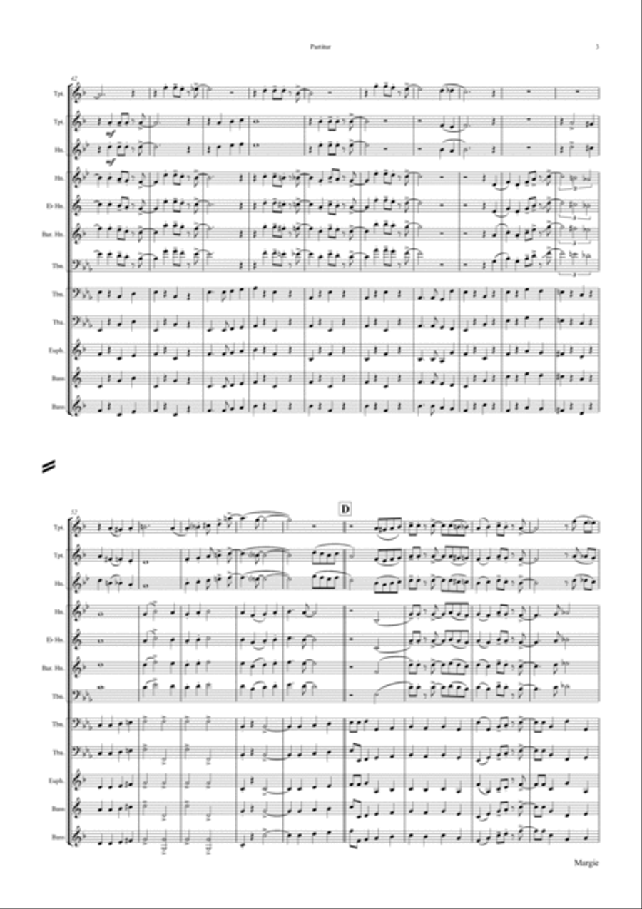 Margie - Dixieland Classic - Brass Quartet Brass Quartet scores gallery preview page 3