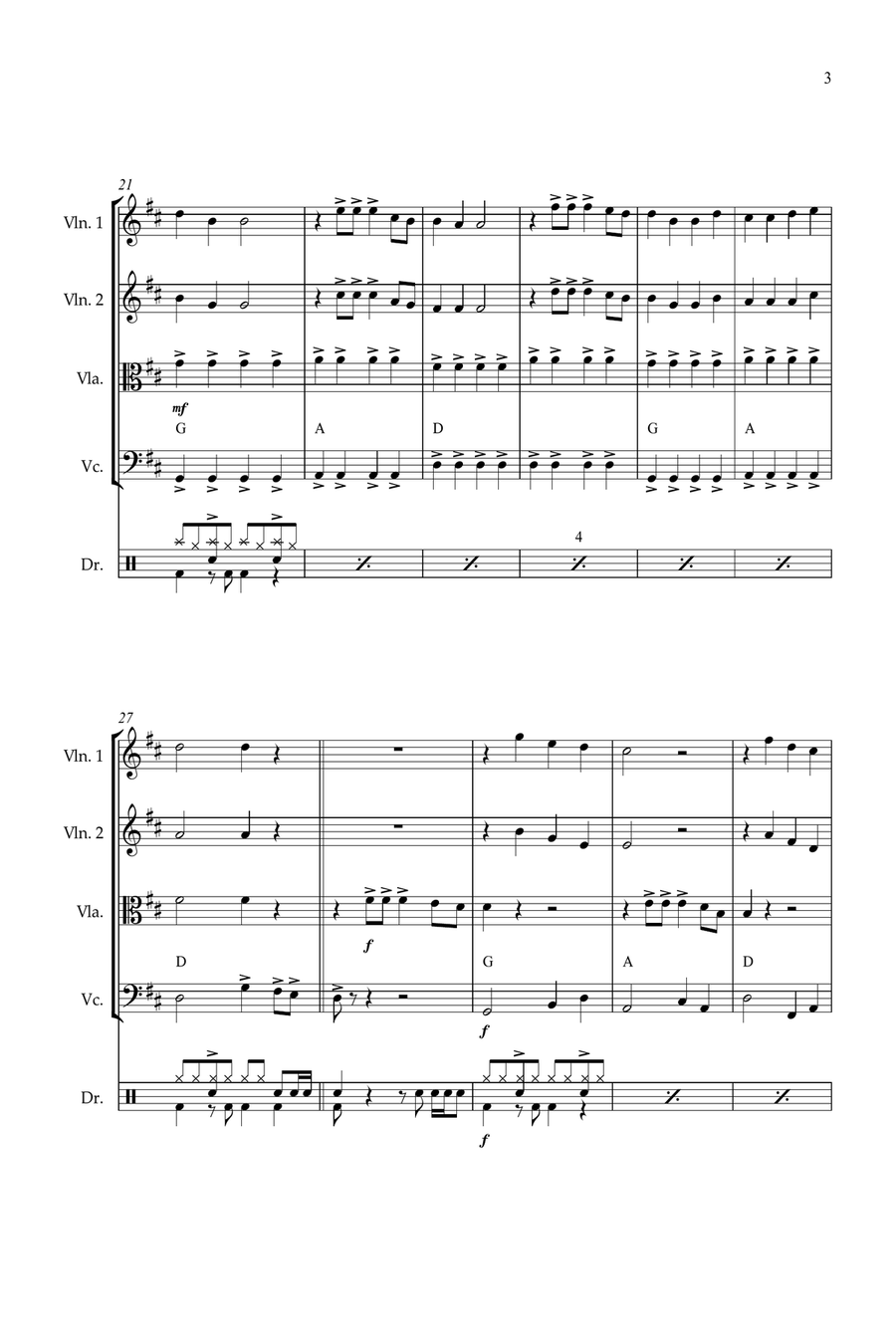 Feliz Navidad Feliz Navidad String Quartet scores gallery preview page 3