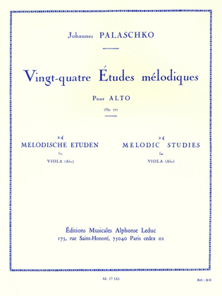 Book cover for 24 Etudes Melodiques - Op. 77
