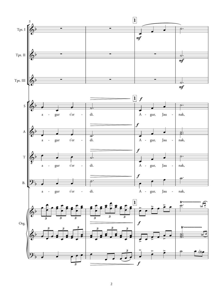 Agur Jaunak (Goodbye, gentlemen / Adiós señores) Unison Choir scores gallery preview page 6