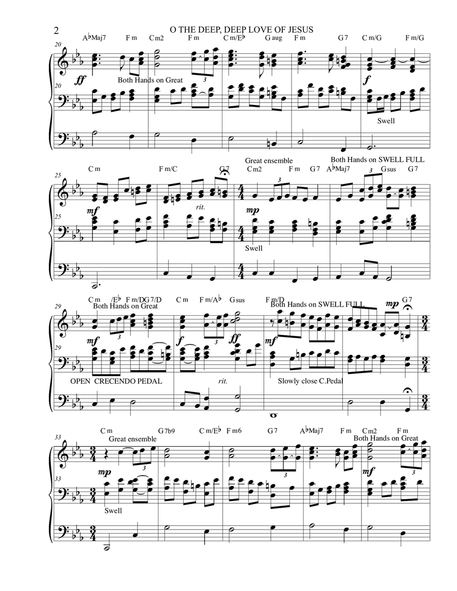 O The Deep Deep Love of Jesus EBENEZER Organ Solo scores gallery preview page 2