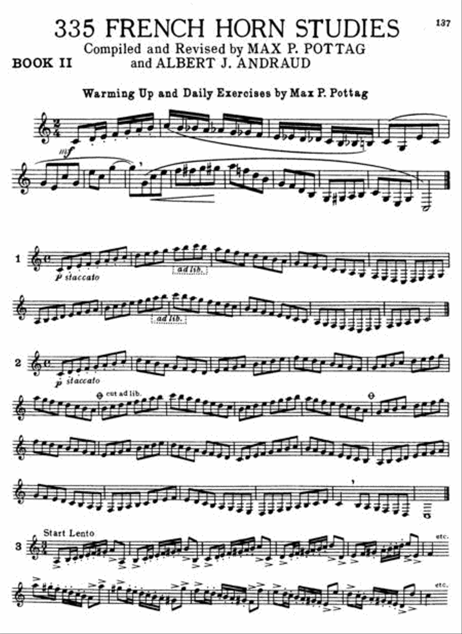 335 Selected Melodious Progressive & Technical Studies Horn Solo scores gallery preview page 2