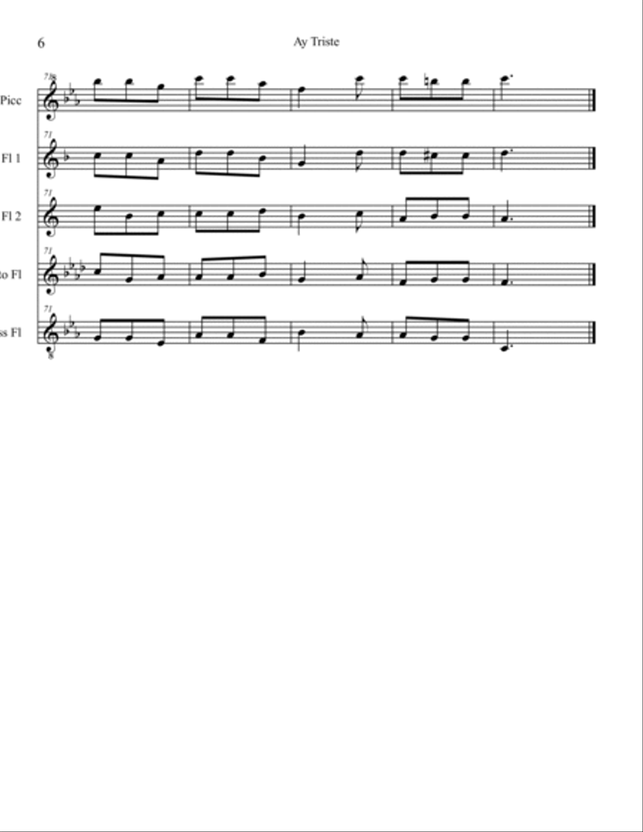 Ay Triste Woodwind Ensemble scores gallery preview page 6