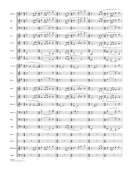 O'er the Land of the Free - Conductor Score (Full Score)