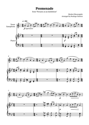 Promenade (from "Pictures at an Exhibition") - for solo tenor sax and piano accompaniment