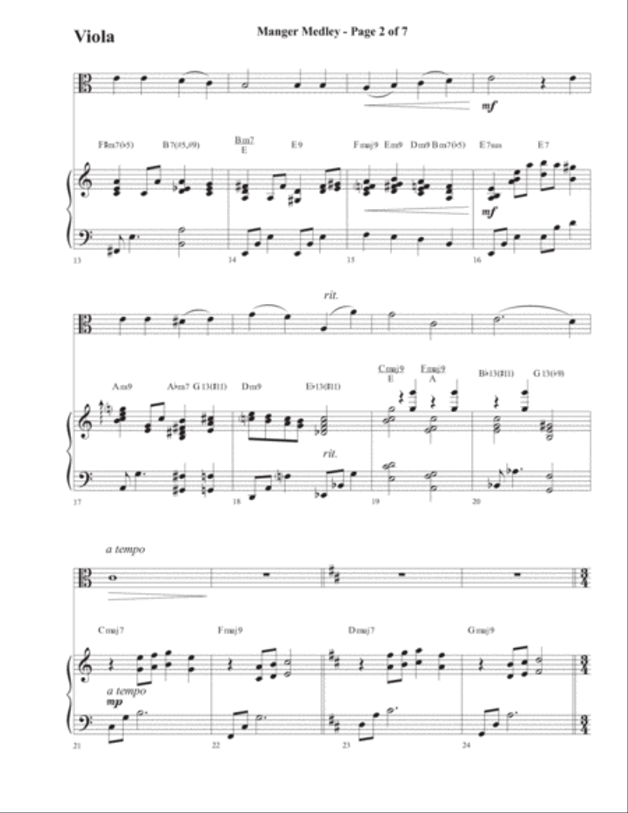 Manger Medley - Viola Viola scores gallery preview page 3