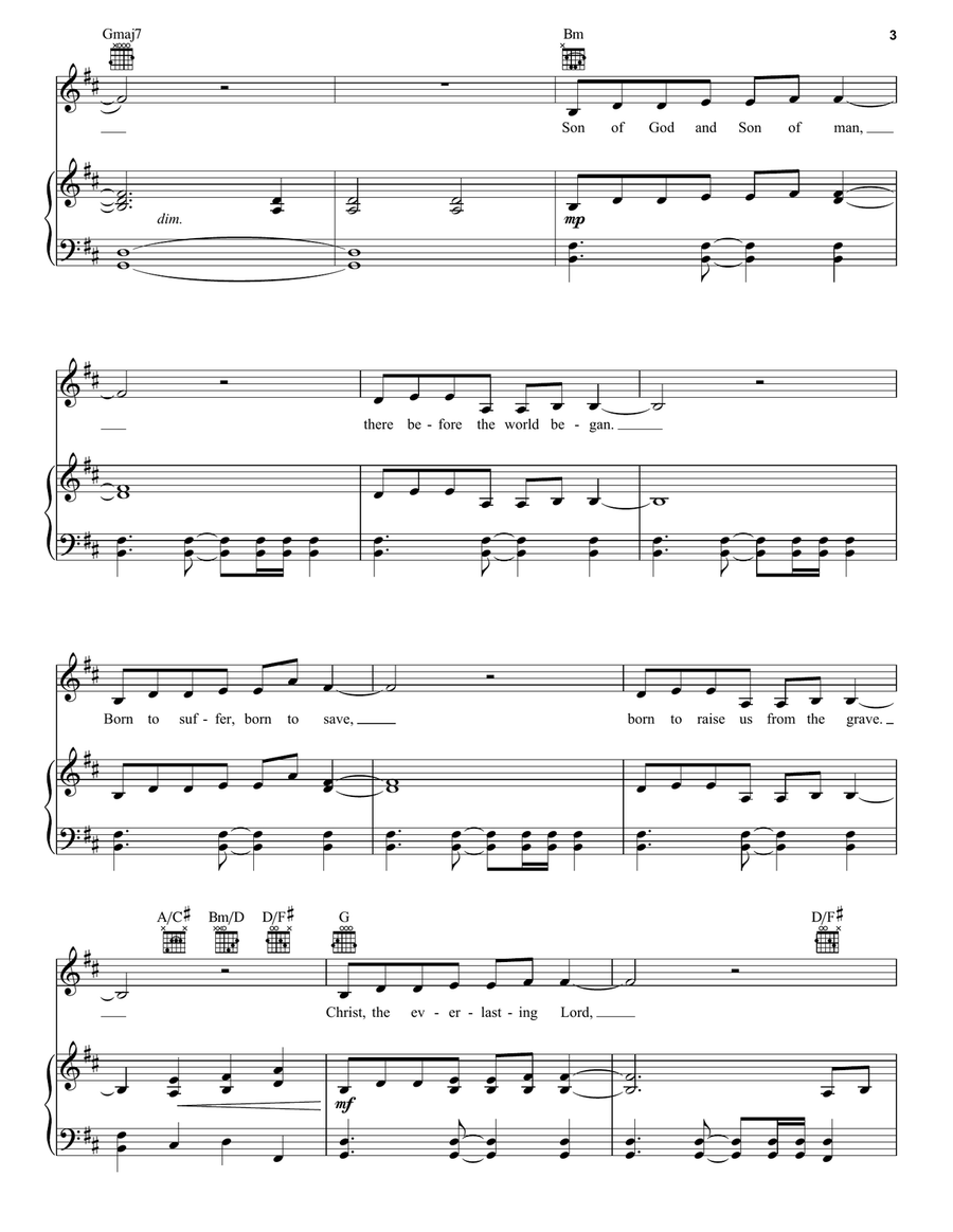 Noel (feat. Lauren Daigle) Piano, Vocal, Guitar scores gallery preview page 3