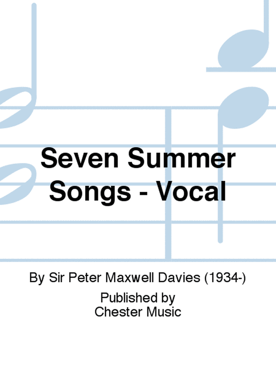 Seven Summer Songs - Vocal